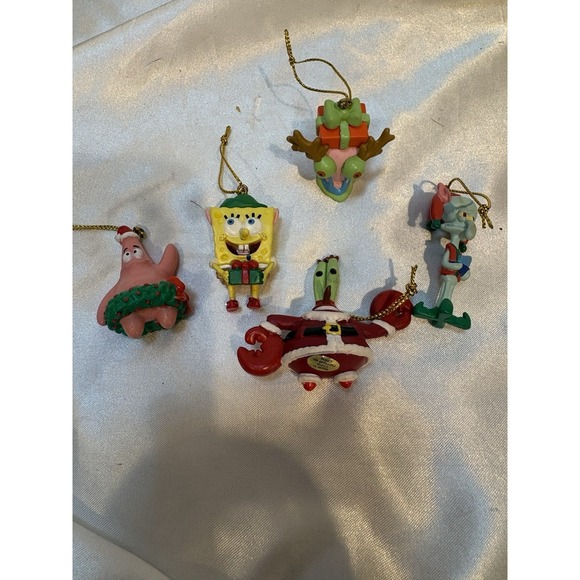 Nickelodeon Other - 5 Mini Sponge Bob Squarepants Christmas Ornaments Nice Preowned Condition